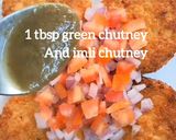 A picture of step 2 of Aloo tikki chaat.