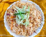 A picture of step 3 of Veggie fried rice.