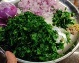 A picture of step 1 of Palak Ke Kofte.