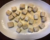 A picture of step 1 of California Farm Skewered Tofu in Peanut Sauce.