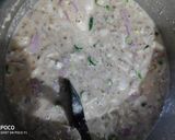 A picture of step 3 of Ragi onion rava dosa with hotel style coconut chutney.