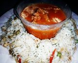 A picture of step 8 of Fried Rice with shashlik.