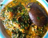 A picture of step 6 of Ogbono with okro soup.