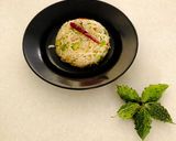 A picture of step 5 of Karela Pulao.