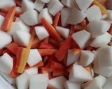 A picture of step 1 of Gobi shalgam gajar achar.