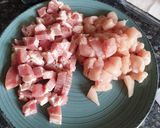 Une image de l'étape 1 de Gratin de crozet champignon/lardon/poulet.