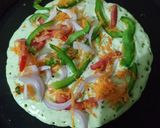 A picture of step 2 of Green chutney peri peri veg uttapum.