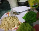 A picture of step 1 of Tri-colour Burfi, parwal green pea Gajar Steam Sandesh.