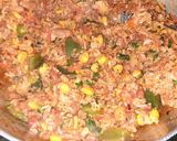 A picture of step 4 of Mexican rice with Indian twist.