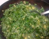 A picture of step 4 of Amaranth Greens or keerai molagootal.
