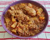 Foto del paso 7 de la receta: Patatas guisadas con muslitos de pollo y pescado