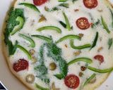A picture of step 2 of Spinach Omelette Foccasia.