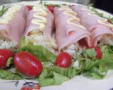 Foto del paso 5 de la receta: Rollos de jamón y arroz o canelones fríos sin masa