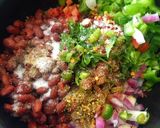 A picture of step 2 of Maxican cheese samosa.
