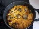 Arroz de bacalao com alcachofas