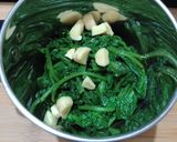A picture of step 3 of Palak(spinach) paneer.