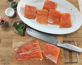 Foto del passaggio 3 della ricetta Trancio di Salmone con lardo di colonnata su letto di zucca
