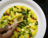 A picture of step 3 of Dhokla Pizza.