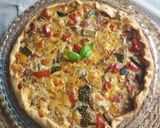 Une image de l'étape 10 de Tarte salée aux poivrons, courgettes et mozzarella.
