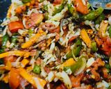 A picture of step 4 of Penne pasta with vegetables.