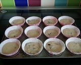 A picture of step 6 of Vickys Chocolate Chip Banana Muffins, GF DF EF SF NF.