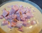A picture of step 4 of Alfredo with Ham.