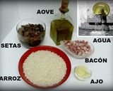 Foto del paso 1 de la receta Arroz rápido con setas y panceta o bacon