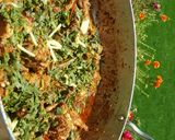 A picture of step 9 of Peshawari charsi karahi with tawa naan..