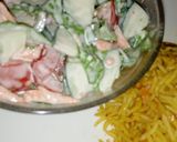 A picture of step 3 of Long grain fried rice with salad.