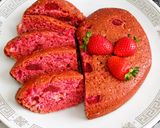 A picture of step 6 of ❤️ Heart-Shaped Eggless Strawberry Cake.