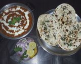 A picture of step 13 of Dal Makhani with Naan.
