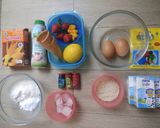 Foto langkah ke 1 dari resep Unicorn Pudding Cake with Vla Strawberry.