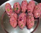A picture of step 7 of Bread Potato Beet Roll Kebabs.