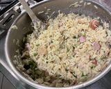 A picture of step 11 of Gratin with Orzo, Sausages, Mushrooms, and Emmental Cheese.
