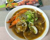 烏龍海鮮咖哩麵的食譜步驟4照片