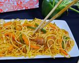 A picture of step 10 of Chicken 🐔 and mix Vegetables 😋 Chowmein.