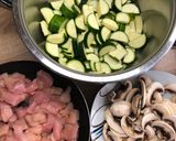 Natúr gombás csirkemell párolt cukkinivel recept fázis 1 fotója