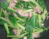 A picture of step 2 of Pad See Ew with Pork & Chinese Broccoli.