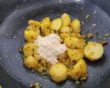 A picture of step 2 of Aloo palakh.