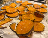 A picture of step 4 of Rose’s sweet potato chips 🍠.
