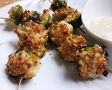 A picture of step 6 of Crispy Parm Brussels Sprouts with Roasted Garlic Aioli.