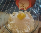 A picture of step 6 of Chhena poda Orissa dish.