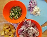 Foto langkah ke 3 dari resep Cumi Asin Tahu Cabe Ijo.