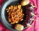वांगे, बटाटा, कोलंबी तवा भाजी (vanga batata kolambi tawa bhaji recipe in marathi) रेसिपी स्टेप 5 फोटो