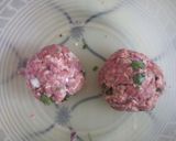 A picture of step 1 of DIY beef burger with egg.