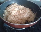 A picture of step 5 of Garlic noodles.