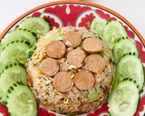 รูปขั้นตอนการทำที่ 2 ของ ข้าวผัดไข่ไส้กรอกเจ (Nasi goreng)