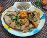 Hình bước làm 2 của món Cá bông lau kho rau răm