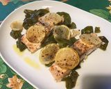 Une image de l'étape 8 de Pavés de saumon aux poivrons verts, épices et citron.
