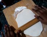 A picture of step 8 of Italian panner ravioli with pink sauce.